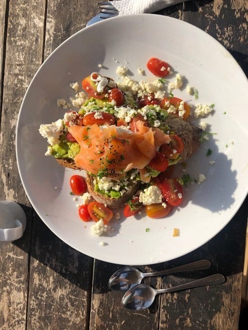 Western Meal (eggs, salmon, avacado, toast) - $4 USD western food in Bali- the perks of nomad life in bali due to the cost of living