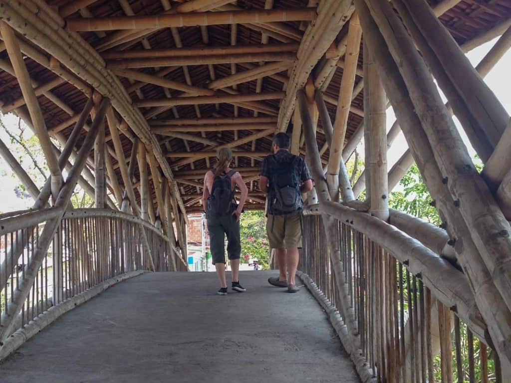 Us Walking across bridge