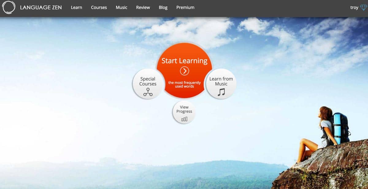 Language Zen-51 Homepage of Language Zen spanish app