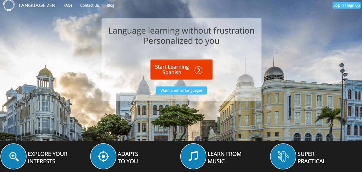 Home digital language learning app - Language Zen