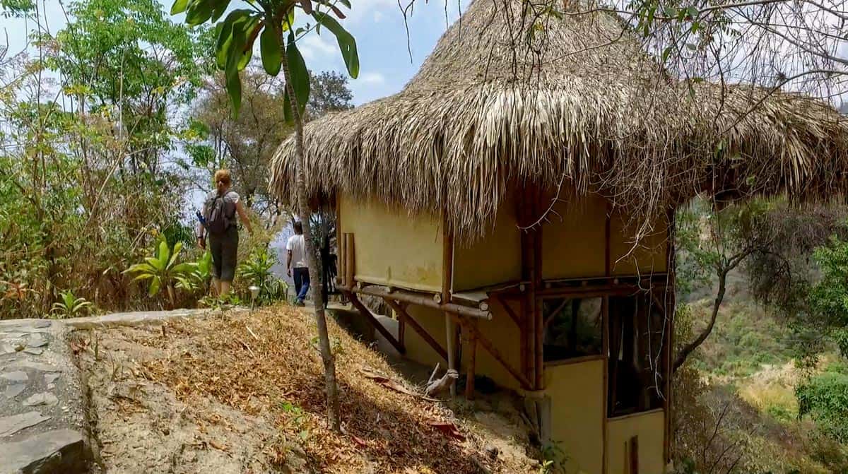 Walking around the property of Minca Ecohabs in Minca Colombia