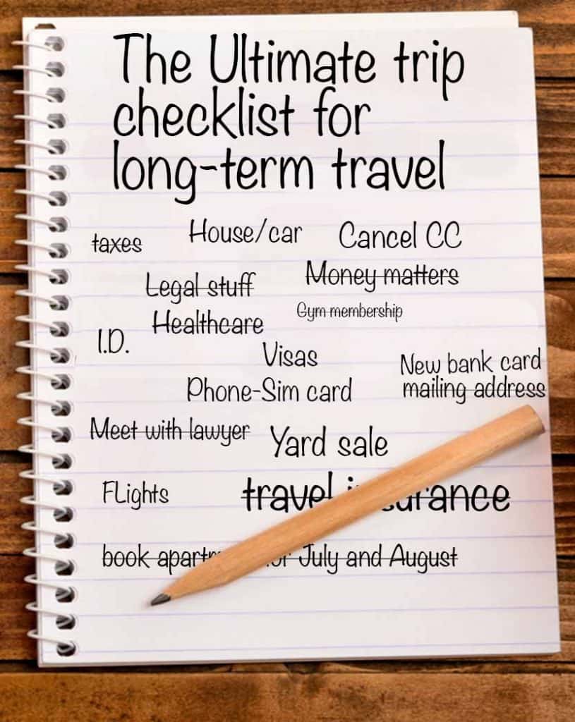 the ultimate trip checklist for long term travel travel life trip check list