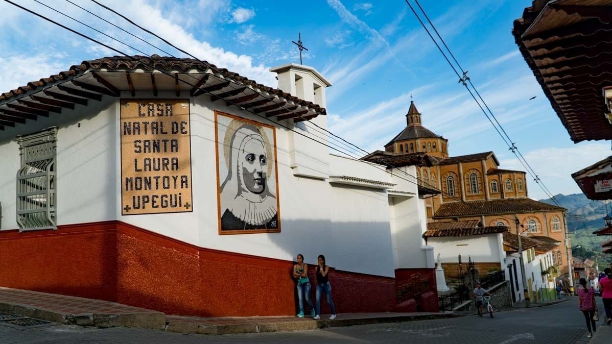 Jerico Colombia picture of saint laura's convent and home near the town square.