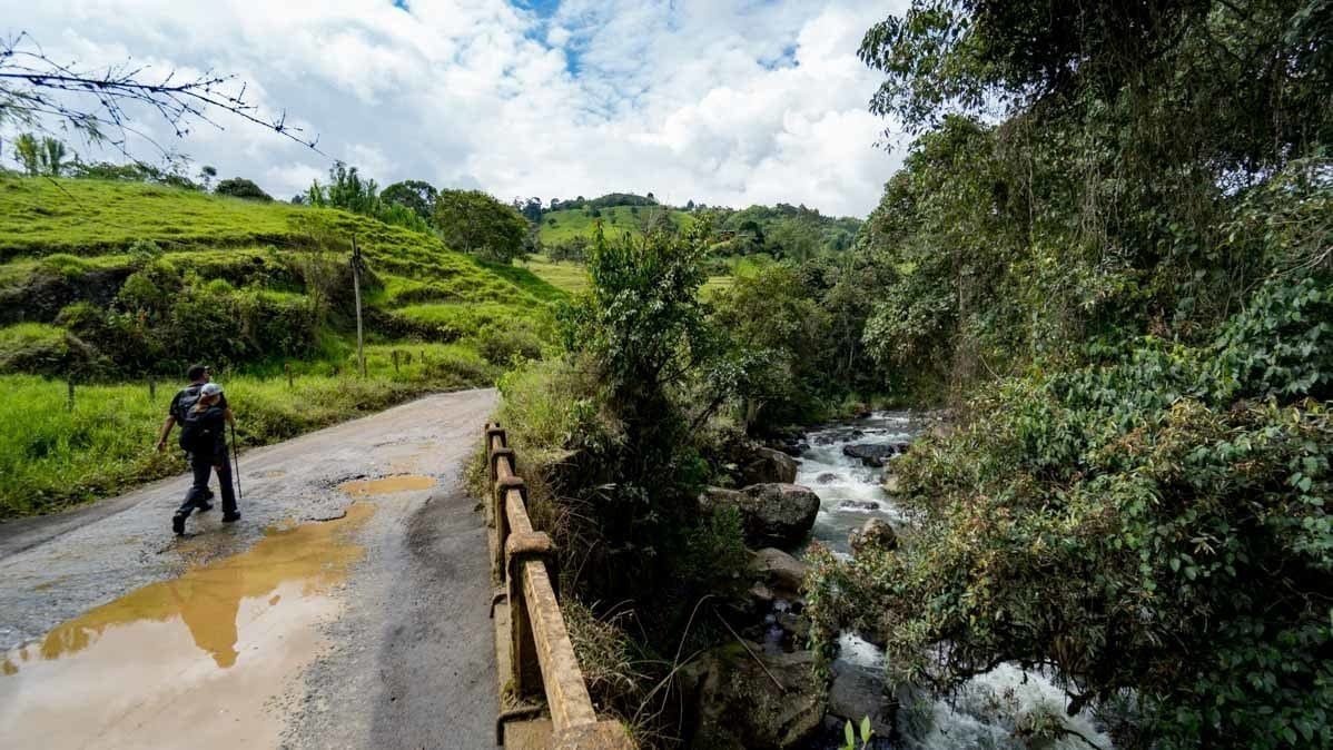 hiking trails to the Rio Piedras in Jerico Colombia