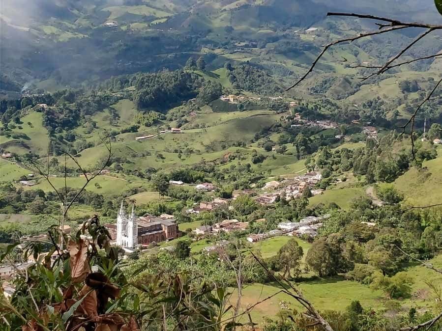 view of catedral at cerro las nubes in Jerico Colombia