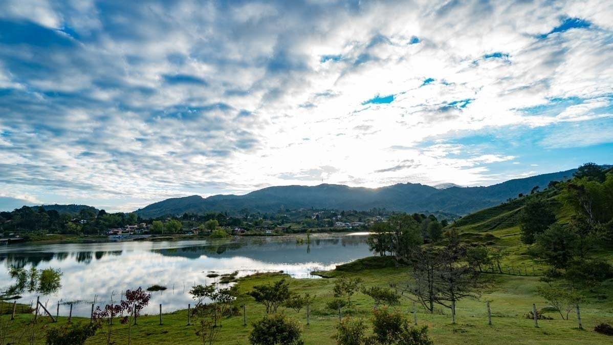 Guatape hotel room view at Lakeview Hostel