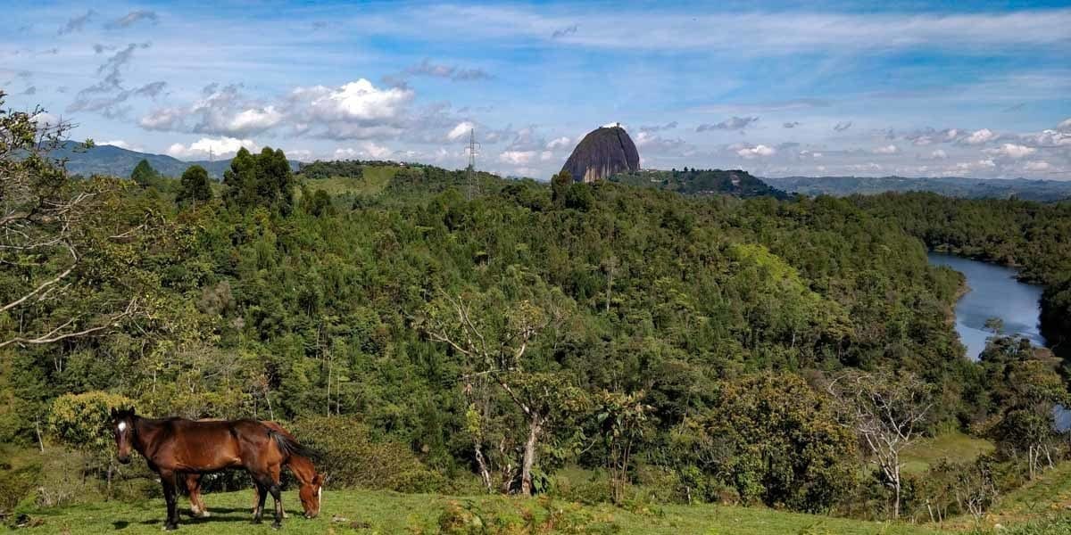 views of the guatape mountain just outside the town of Guatape