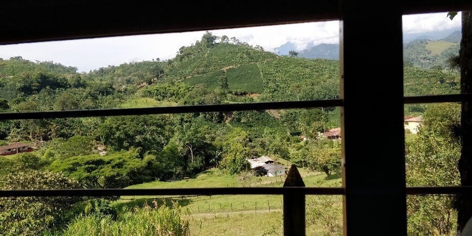 Views of the coffee farms from the Chiva in Jerico Antioquia