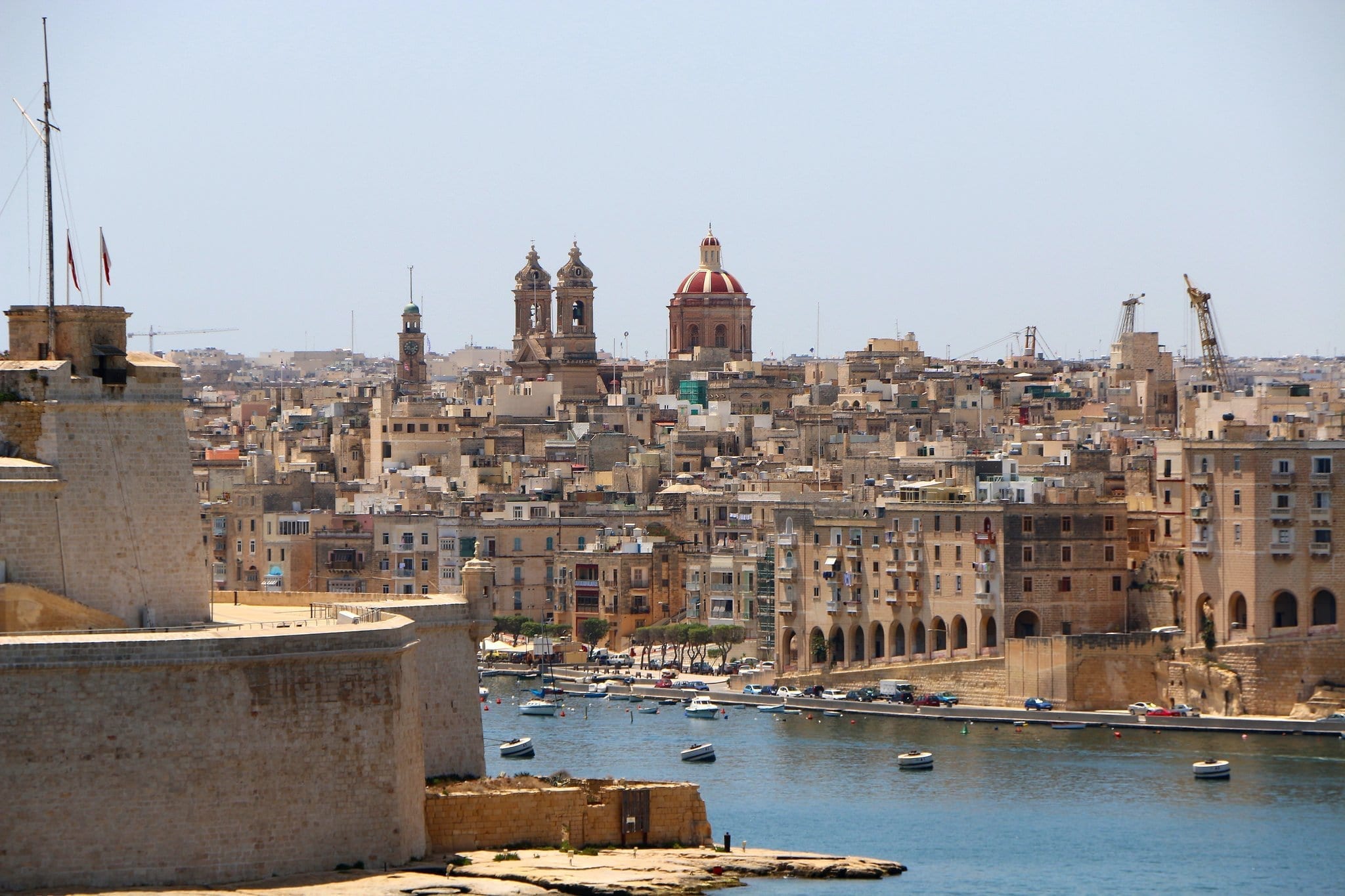 view of Vittoriosa from La Valetta in Beautiful Malta