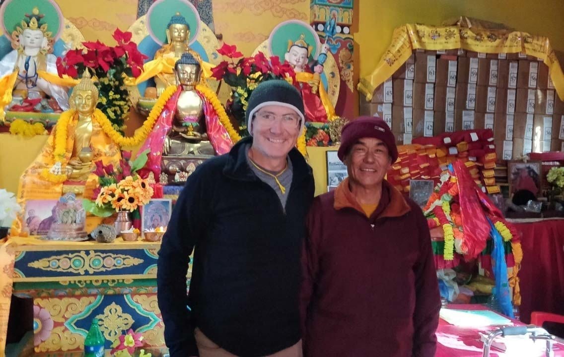 Troy wit the monk from Bandipur Nepal that we visited