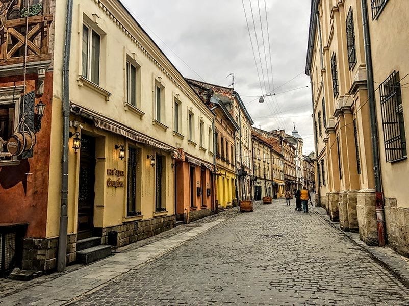 Lviv, Ukraine one of the top digital nomad cities to visit: downtown lviv ukraine.