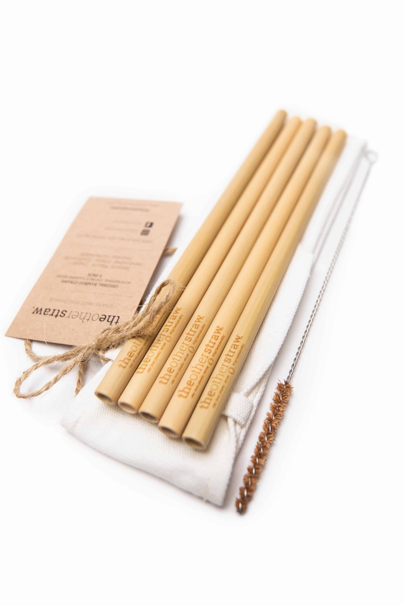 ORIGINAL BAMBOO STRAWS 5 PACKresize Sustainable gift ideas from the other straw- reusable bamboo straws, carry case and cleaning brush